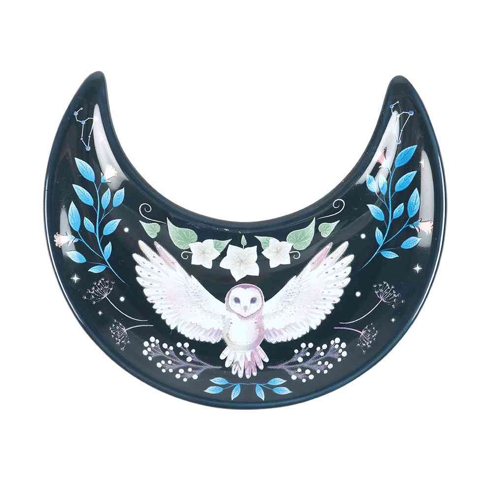 Something Different - Crescent Moon Owl Trinket dish - Multicolours